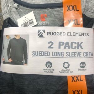 Rugged‎ Elements  Sueded Long Sleeve Crew 2-Pack